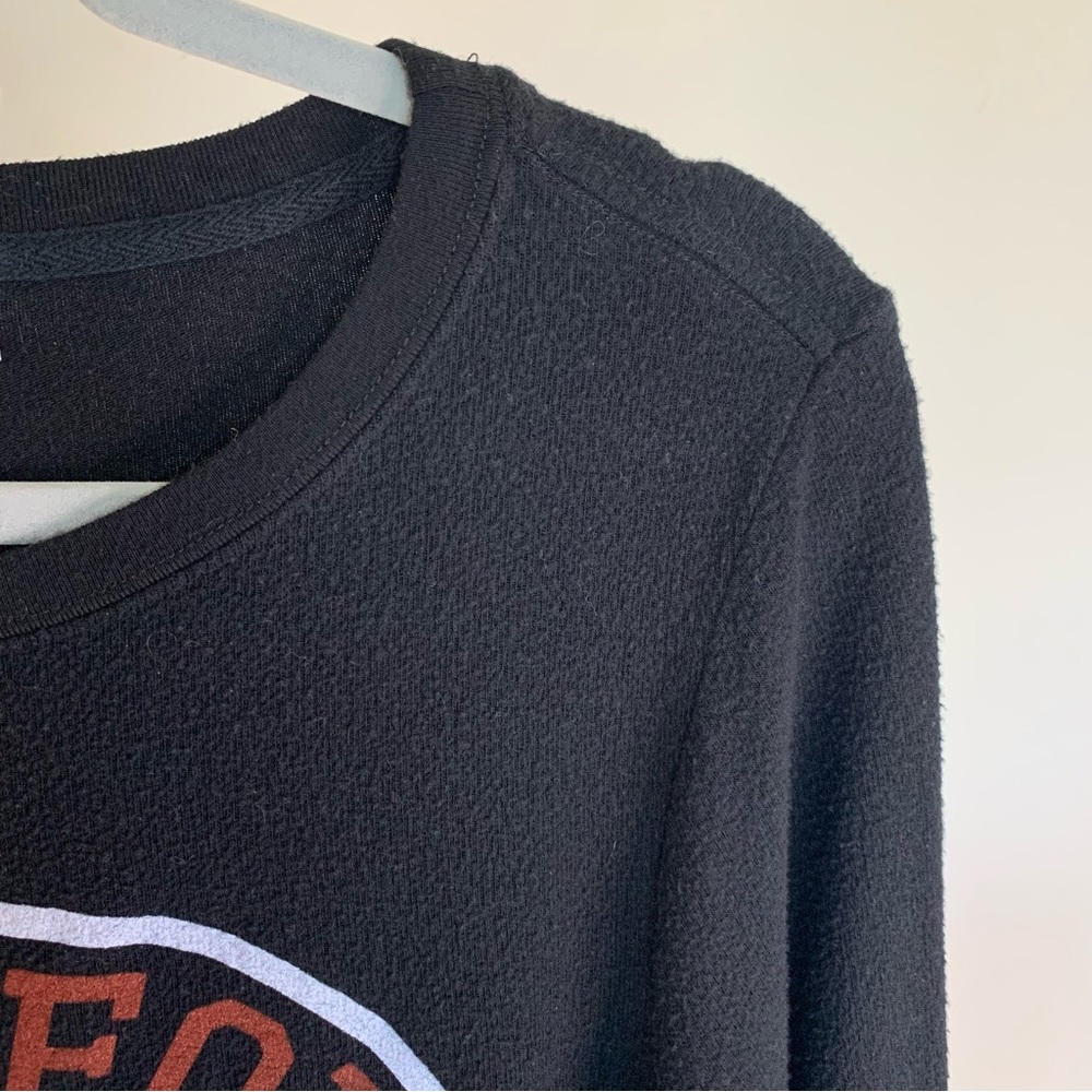 WILDFOX "Mile High" Pullover Crewneck Lightweight Fleece Sweatshirt Black Small - Picture 2 of 6
